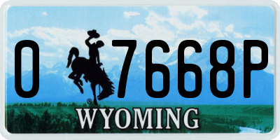 WY license plate 07668P