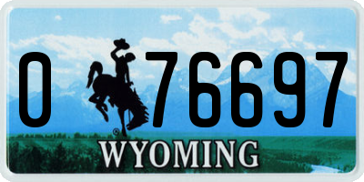 WY license plate 076697
