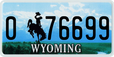 WY license plate 076699