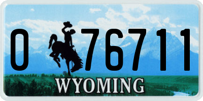 WY license plate 076711
