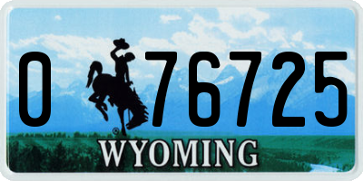 WY license plate 076725
