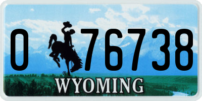 WY license plate 076738