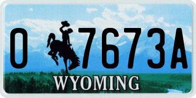 WY license plate 07673A