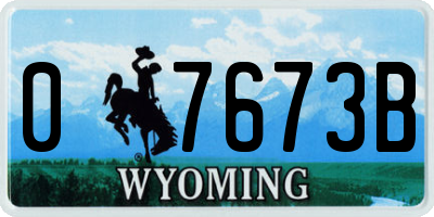 WY license plate 07673B