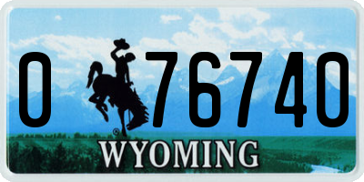 WY license plate 076740