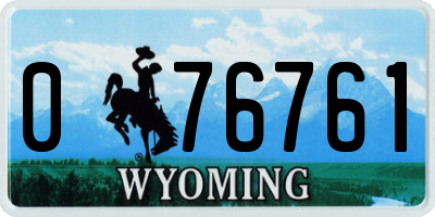 WY license plate 076761