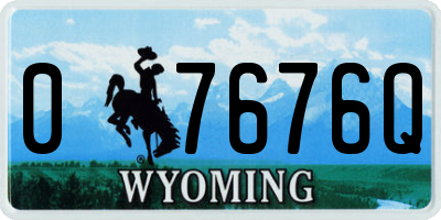 WY license plate 07676Q