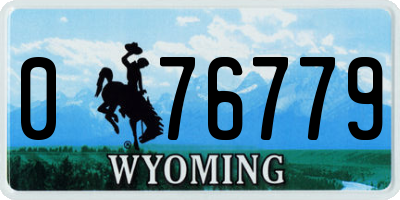 WY license plate 076779
