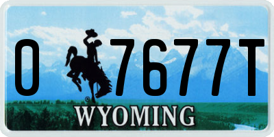 WY license plate 07677T