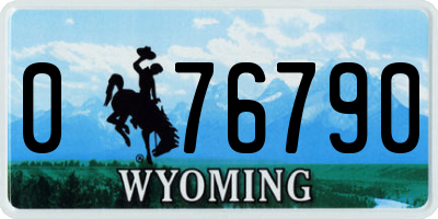 WY license plate 076790