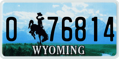 WY license plate 076814