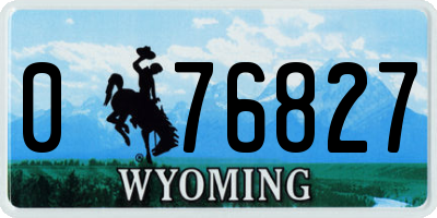 WY license plate 076827