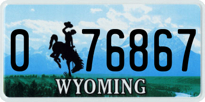 WY license plate 076867
