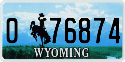 WY license plate 076874