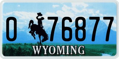 WY license plate 076877