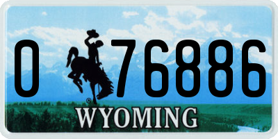 WY license plate 076886