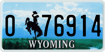 WY license plate 076914
