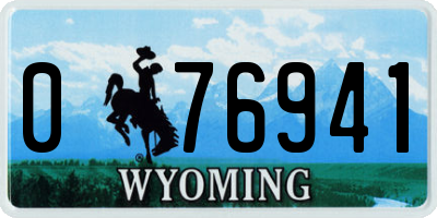 WY license plate 076941