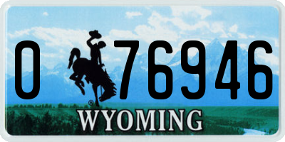 WY license plate 076946