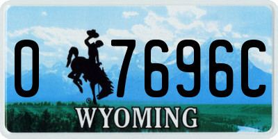 WY license plate 07696C
