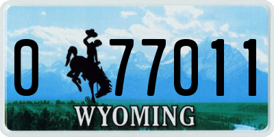 WY license plate 077011