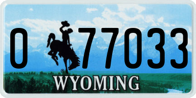 WY license plate 077033