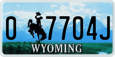 WY license plate 07704J
