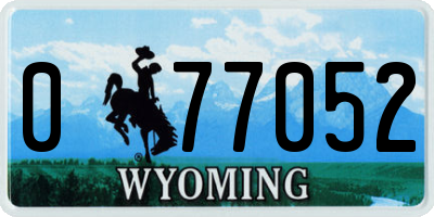 WY license plate 077052