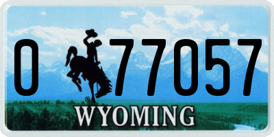 WY license plate 077057