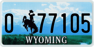 WY license plate 077105