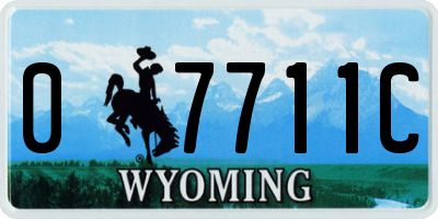 WY license plate 07711C
