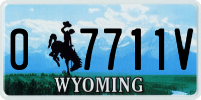 WY license plate 07711V