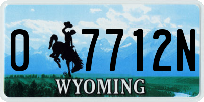 WY license plate 07712N