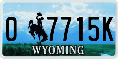WY license plate 07715K