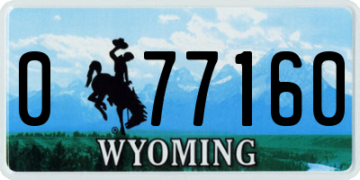 WY license plate 077160