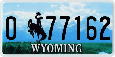 WY license plate 077162