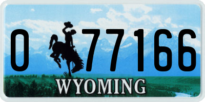WY license plate 077166