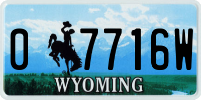 WY license plate 07716W