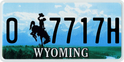 WY license plate 07717H