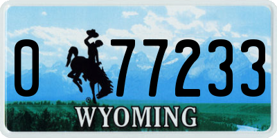 WY license plate 077233