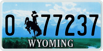 WY license plate 077237