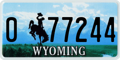 WY license plate 077244