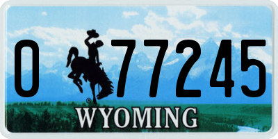 WY license plate 077245