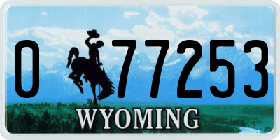 WY license plate 077253
