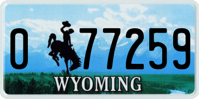 WY license plate 077259