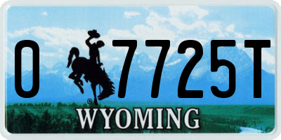 WY license plate 07725T