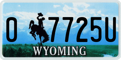 WY license plate 07725U