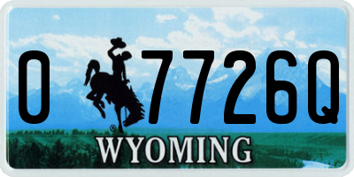 WY license plate 07726Q
