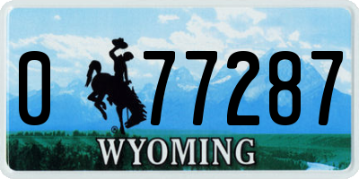 WY license plate 077287