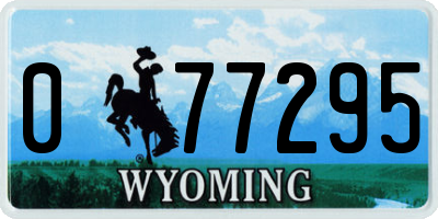 WY license plate 077295